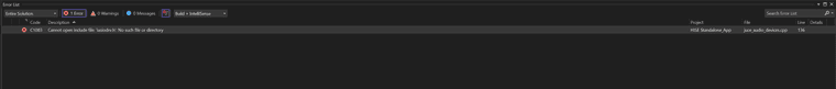 Hise error Juce audio devices missing.PNG
